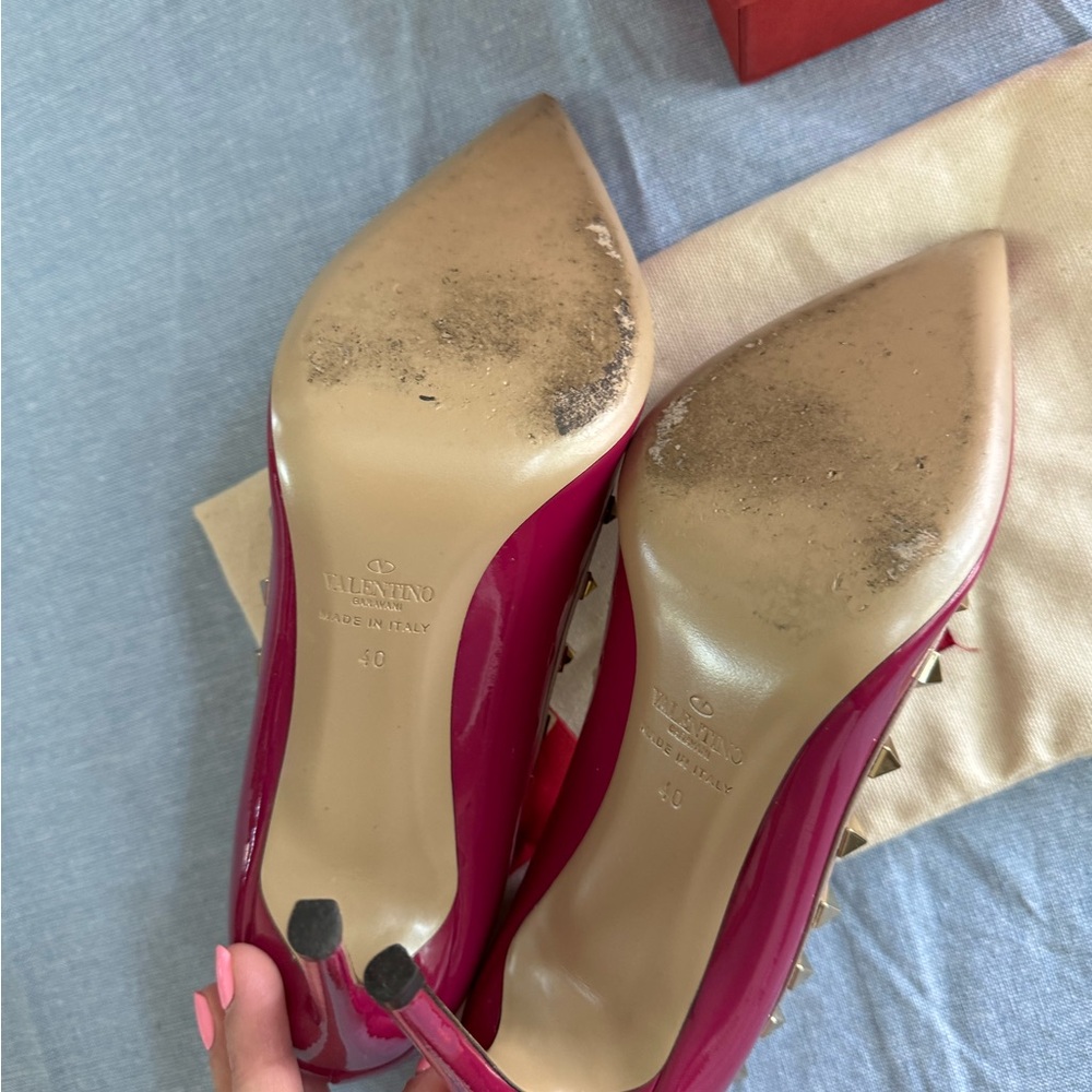 Valentino Stud Shoes size 40 Plum Color - Picture 4 of 4